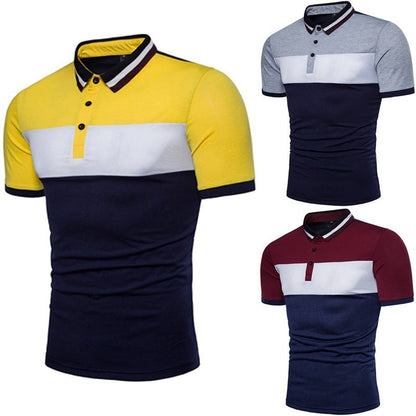 Herren Polohemd Modern Blockstreifen Baumwolle Qualität