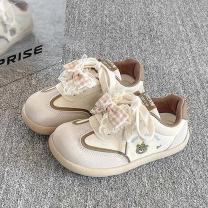 Damen Sneaker Bequem Rüschendekor Modisch