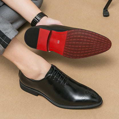 Herren Schnürschuhe Leder Elegant Modern Schwarze Schuhe