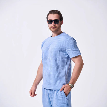 Herren T-Shirt Premium Modern Strukturiert Hochwertig