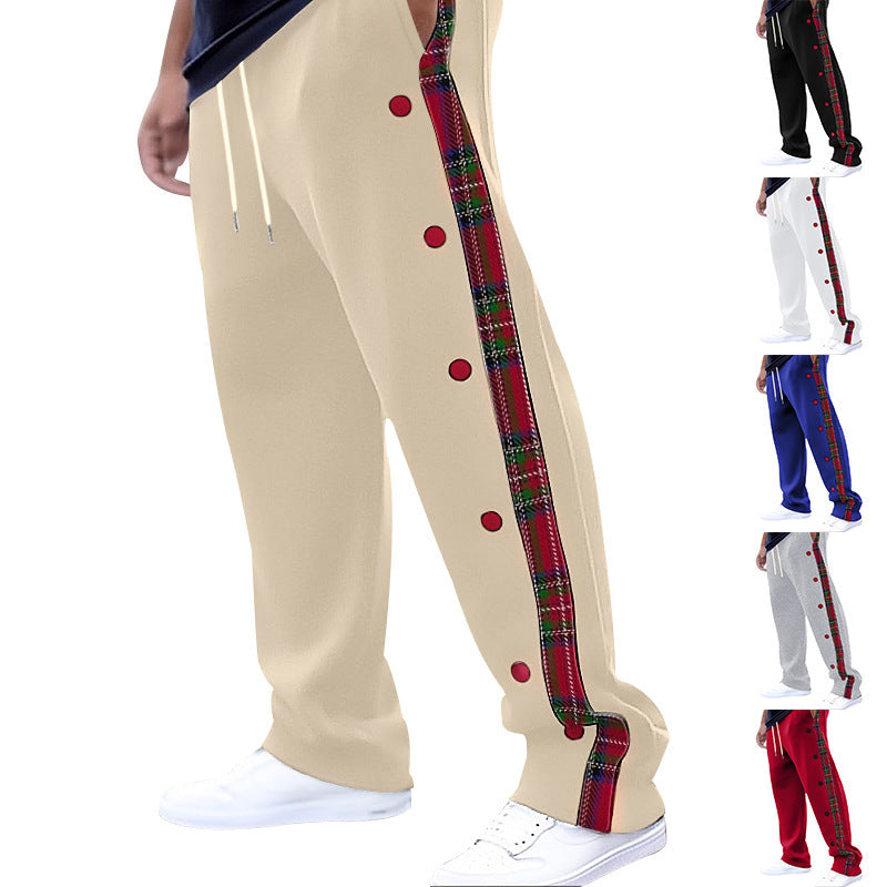Herren Sporthose Bequem Karo Design Stretch
