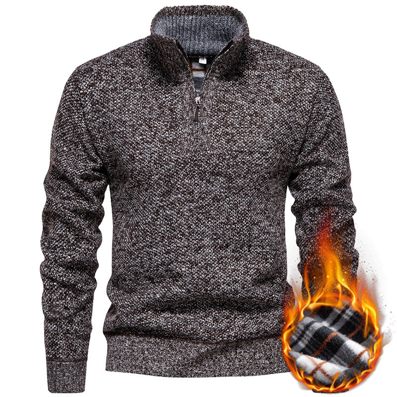 Herren Strickpullover Modern Halbzipp Reißverschluss - BerlinGlamour