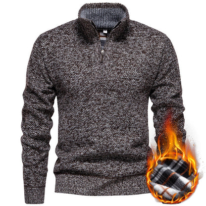 Herren Strickpullover Modern Halbzipp Reißverschluss - BerlinGlamour