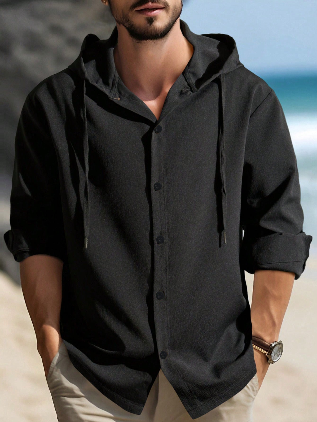 Herren Sportjacke mit Kapuze Modern Trendig