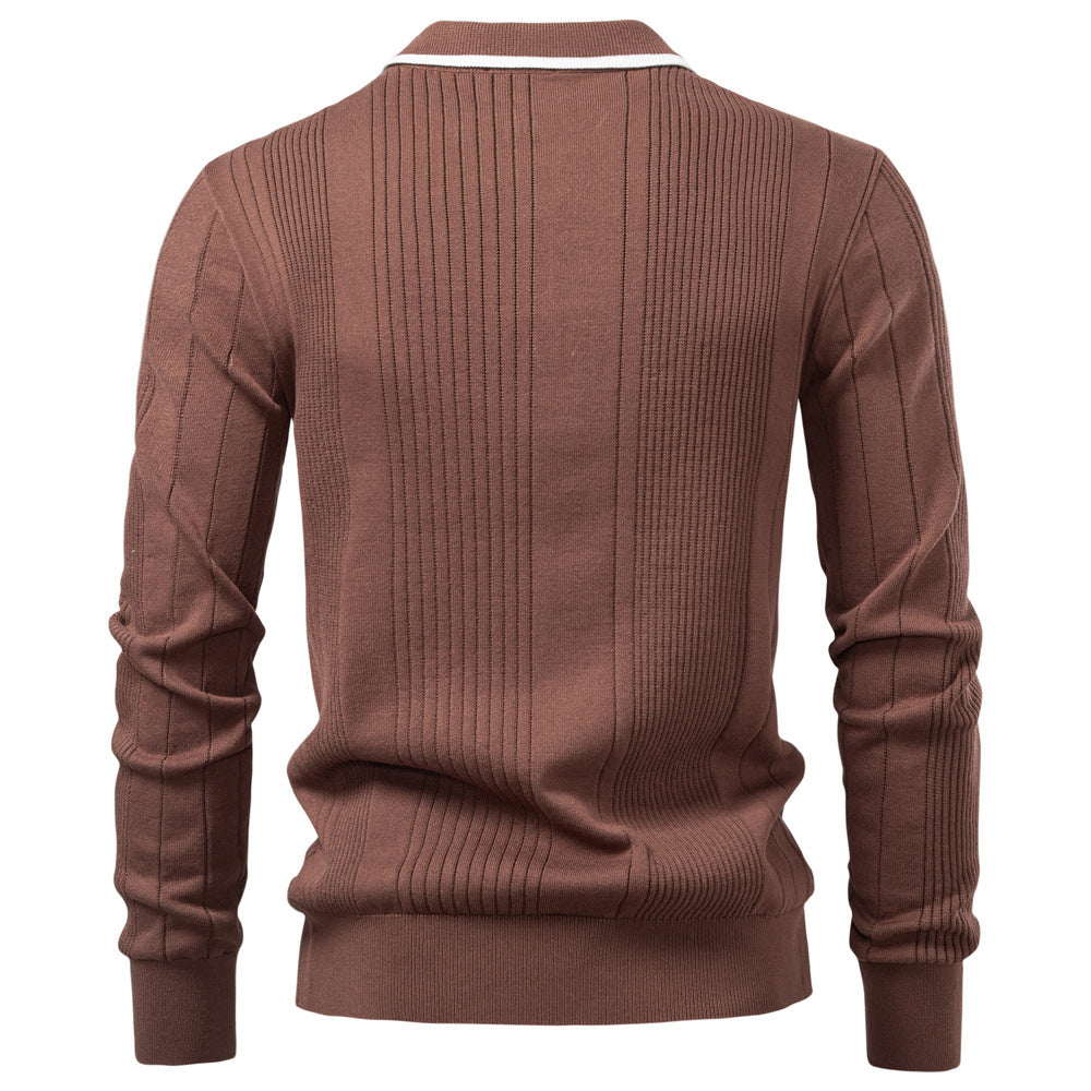 Herren Polohemd Langarm Slim Fit Modern