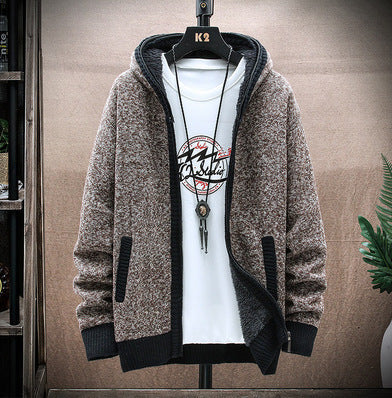 Herren Strickjacke Asymmetrisch Reißverschluss Taschen Modern