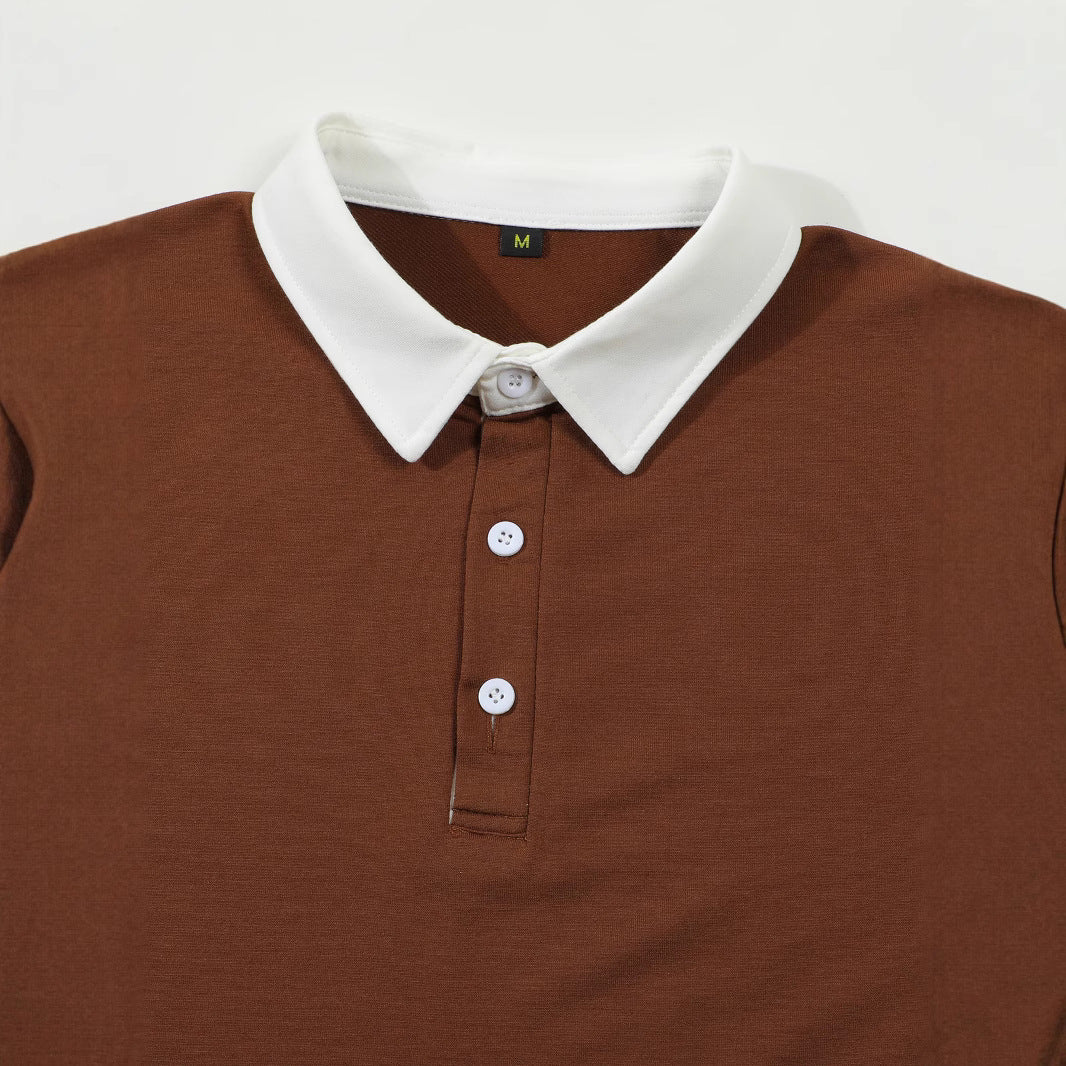 Herren Polohemd Langarm Modern Slim Fit Bequem