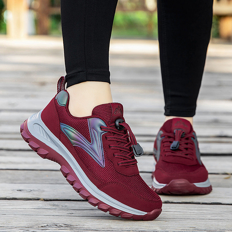 Damen Sport-Sneaker Atmungsaktiv Rutschfest Laufschuhe Schwarz - BerlinGlamour