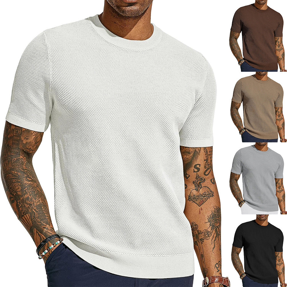 Herren T-Shirt Atmungsaktiv Netz-Top Sportlich - BerlinGlamour