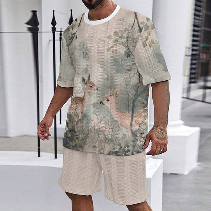 Herren Set mit Blumenmuster Trendy Sommer