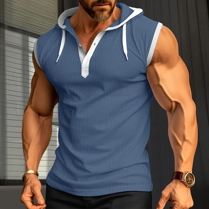 Herren Kapuzenshirt Ärmellos Sportlich Modern - BerlinGlamour