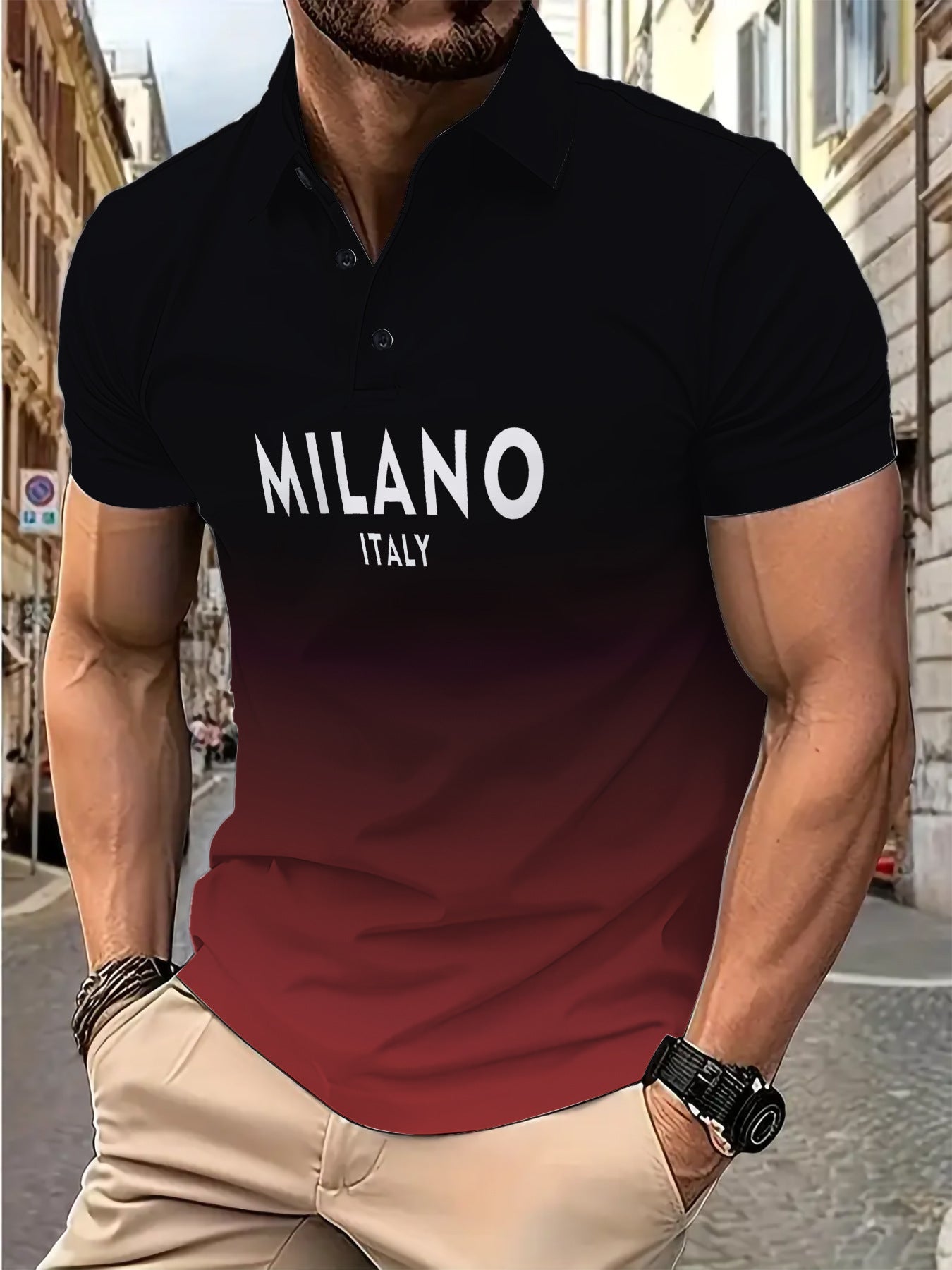 Herren Polohemd Modern mit Logo Druck Berlin