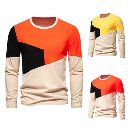 Herren Langarmshirt Baumwolle Farbblock Modern Geschäftlich