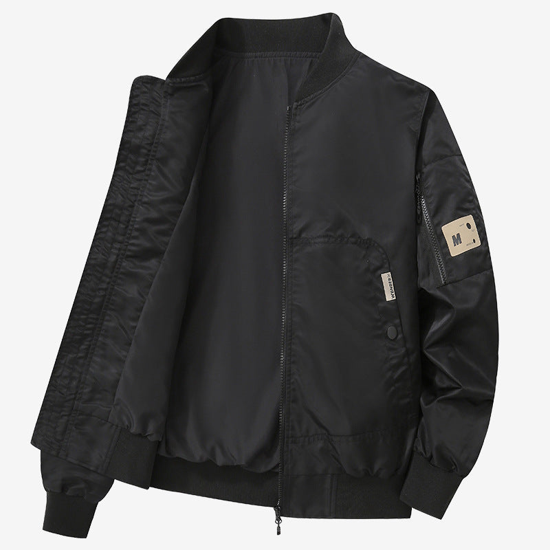 Herren Bomberjacke Modern mit Taschen Schwarz