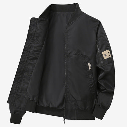 Herren Bomberjacke Modern mit Taschen Schwarz