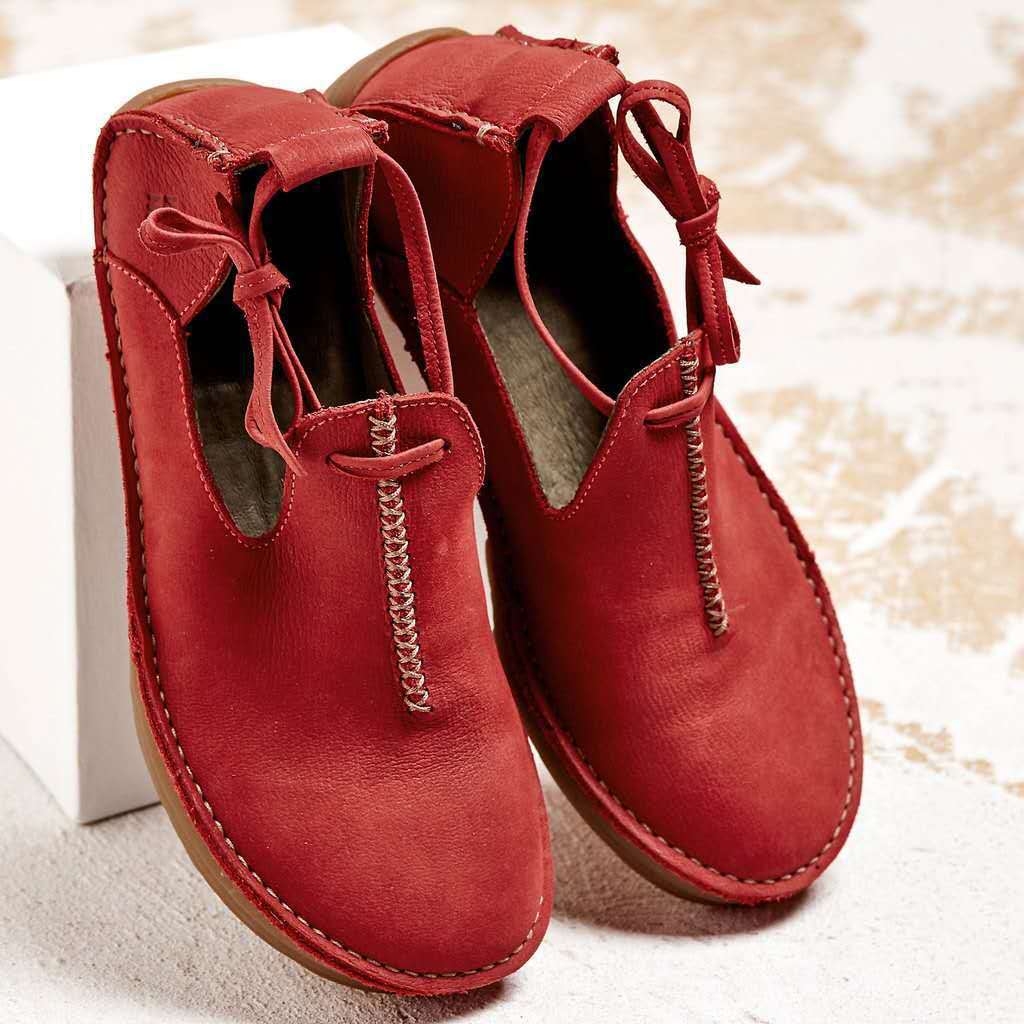 Damen Leder Schuhe Komfortabel Bequem