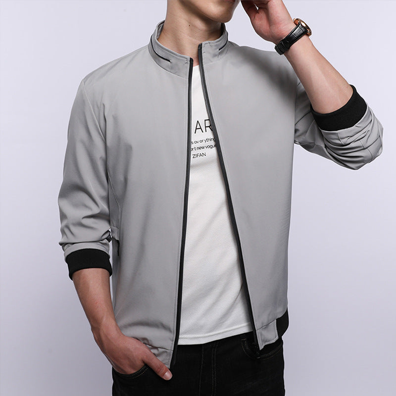 Herren Sportjacke Übergangsmodell Hochkragen Reißverschluss