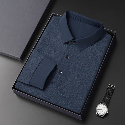 Herren Polohemd Modern mit Strukturdesign und Knöpfe Elegant