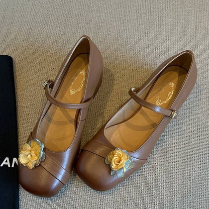 Damen Schuhe Mary Jane Elegantes Design Blumen Muster