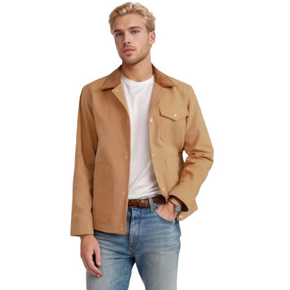 Herren Jacke Baumwolle Vielseitig Mit Taschen