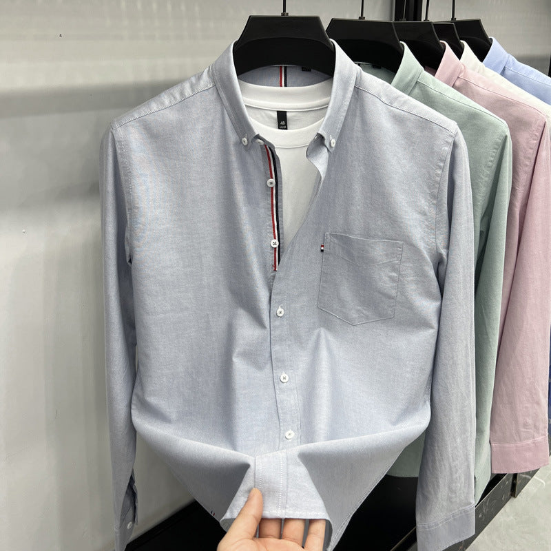 Herren Langarmhemd Modern Slim Fit Baumwolle Qualität