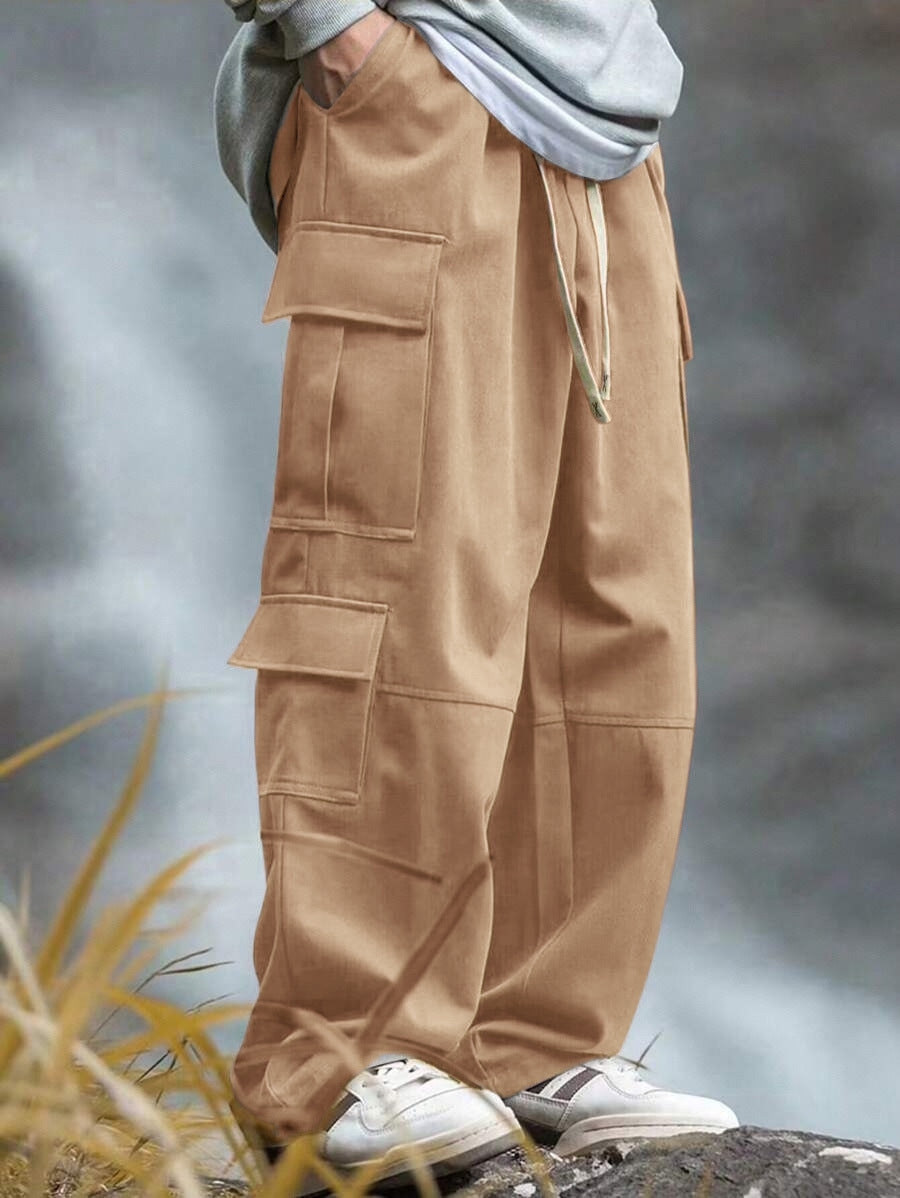 Herren Cargo-Hosen Bequem mit Seitentaschen und Relaxed-Fit