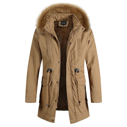 Herren Winterjacke Warm Isoliert Fleece Kapuze