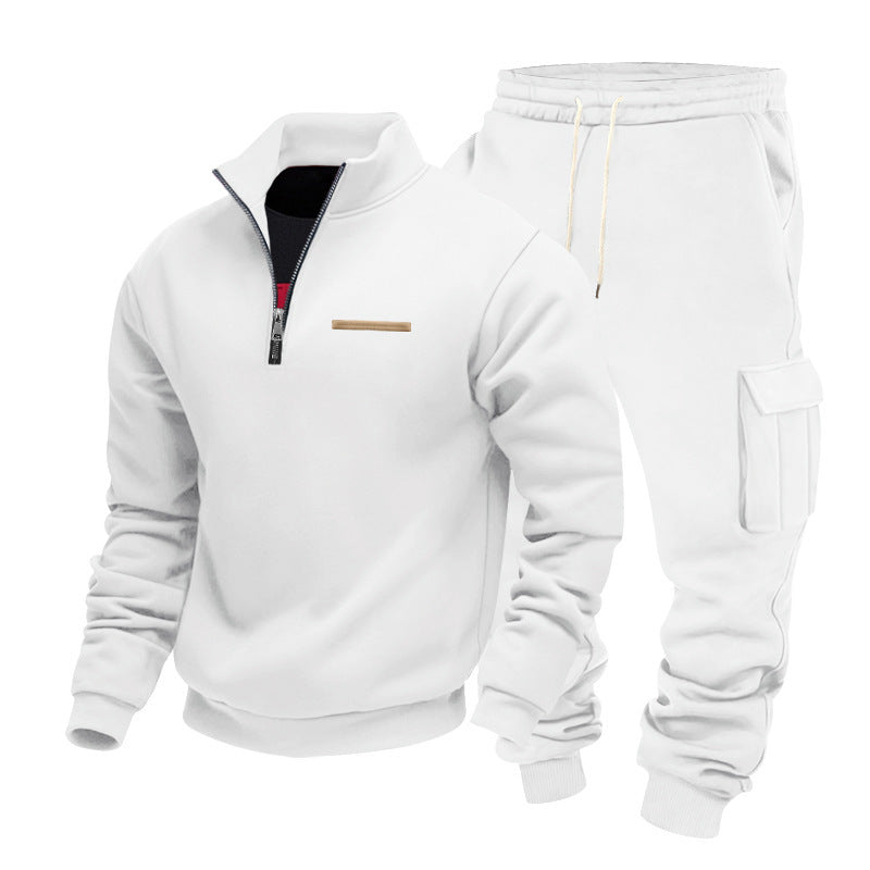 Herren Sportanzug Set Hochkragen Taschen Freizeit