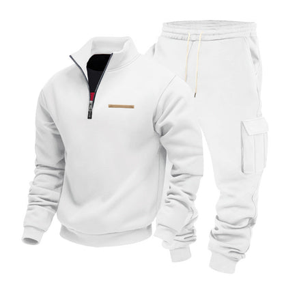 Herren Sportanzug Set Hochkragen Taschen Freizeit