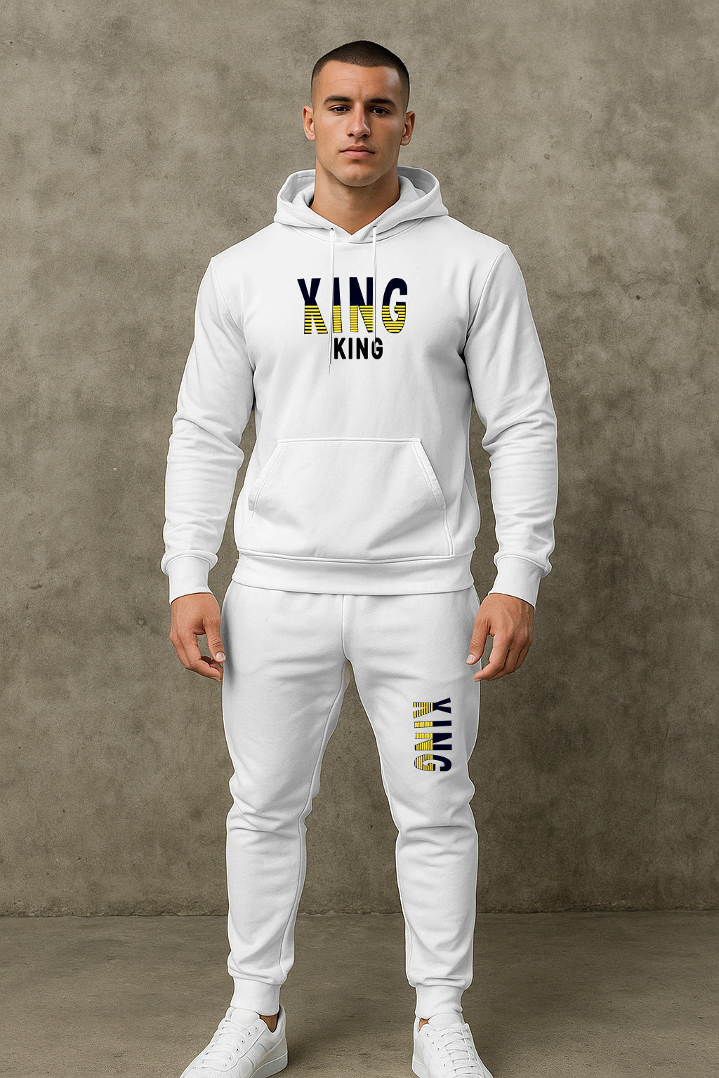 Herren Sportset Hoodie Jogginghose Set Sportlich Bequem
