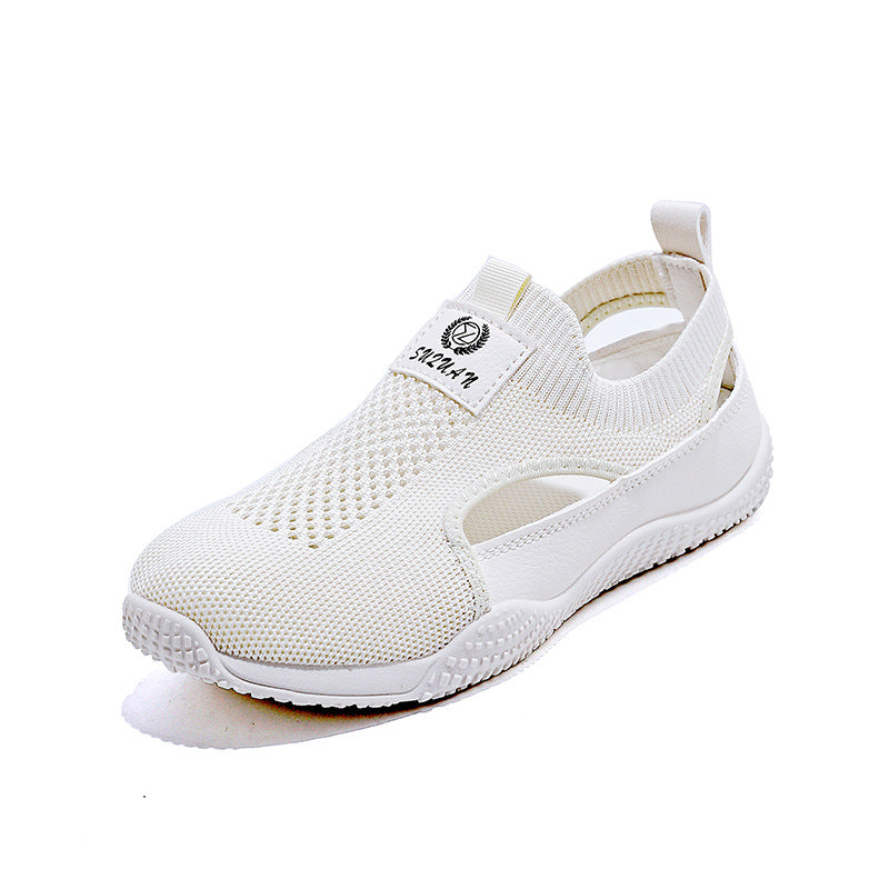 Damen Laufschuhe Atmungsaktiv mit elastischem Strickdesign und rutschfester Sohle