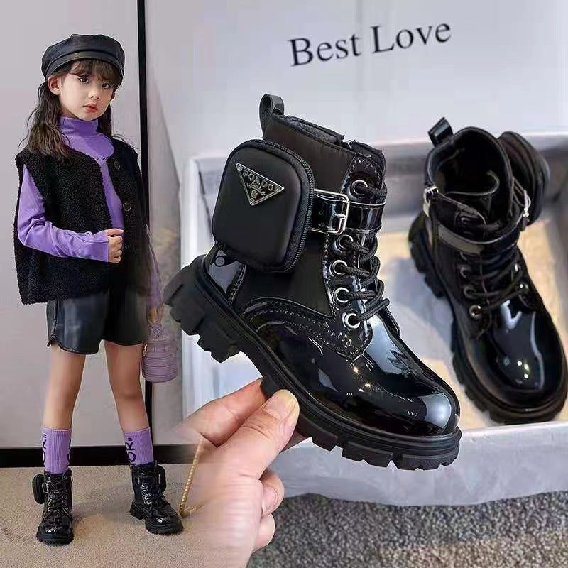 Damen Stiefel Ankle Boots Robust mit Taschen und Profilsohle