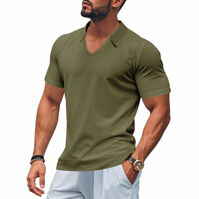 Herren Polo-Shirt Modern Schnitt Strukturiert