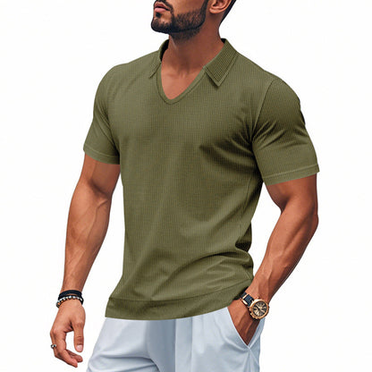 Herren Polo-Shirt Modern Schnitt Strukturiert