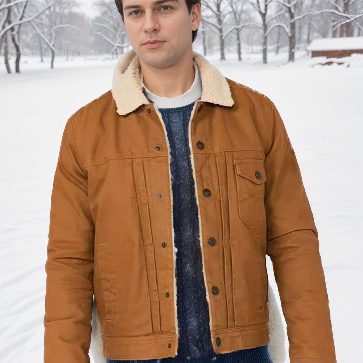Herren Fleecegefütterte Denimjacke BerlinGlamour für Online-Shop.