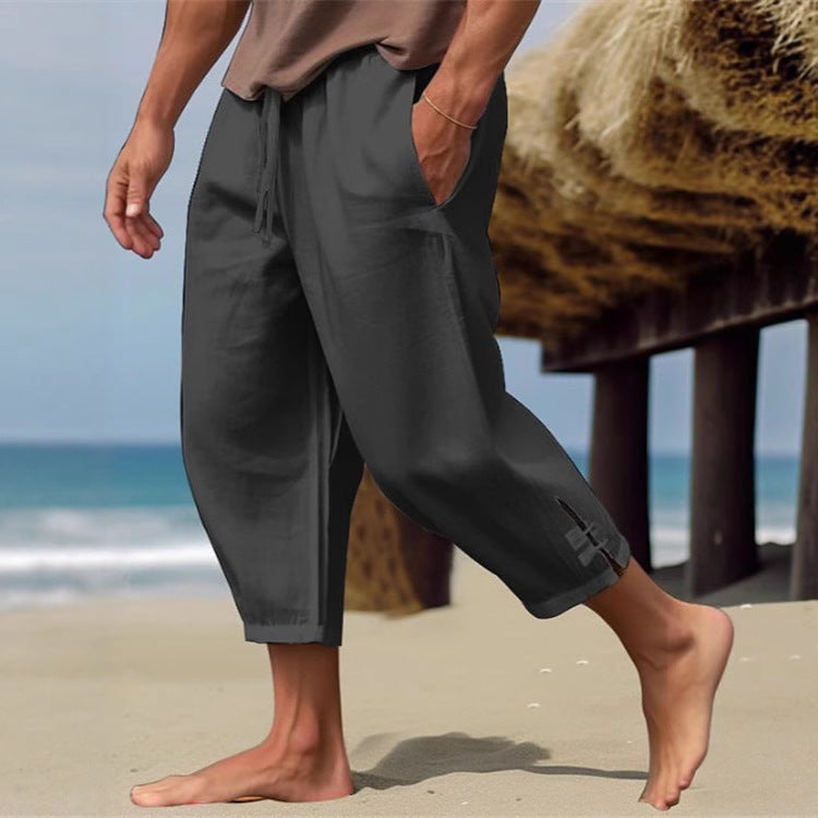 Herren Strandhose Bequem mit Verstellbund und Seitentaschen