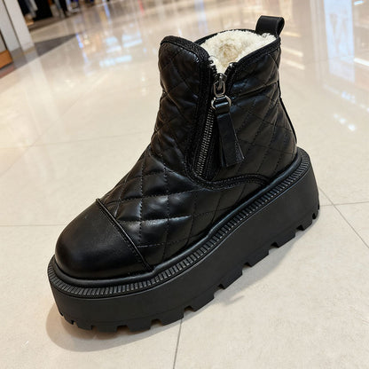 Damen Winterstiefel Plateau Warm Flauschig