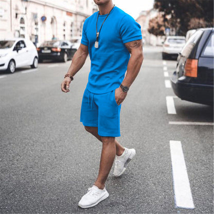 Herren Kurzarm Set Sportlich Elastisch Mit Taschen