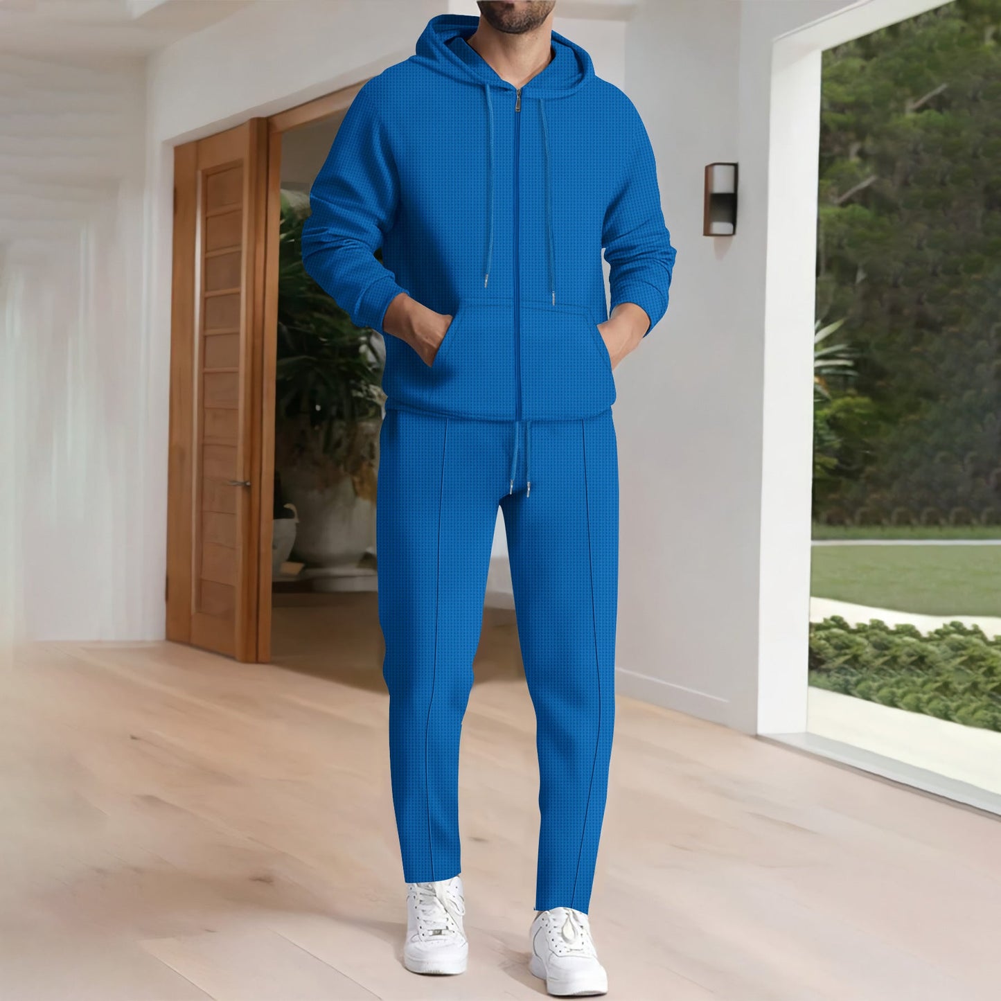 Herren Sportanzug Hoodie Jogger Set Modern mit Taschen