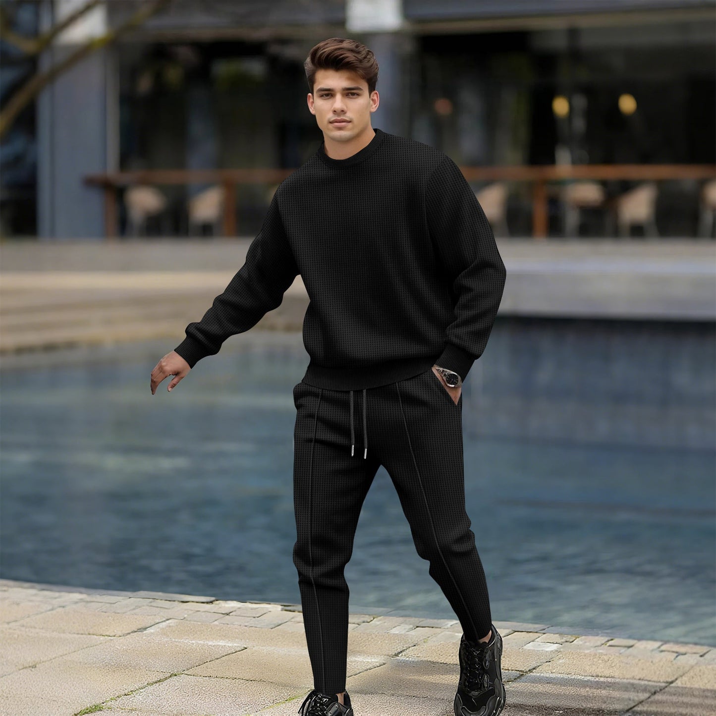 Herren Jogginganzug Bequem Elastisch Modern
