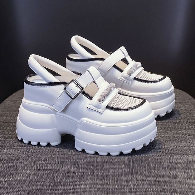 Damen Plattform-Sandalen Hoch mit Verstellbarem Riemen Rutschfest - BerlinGlamour