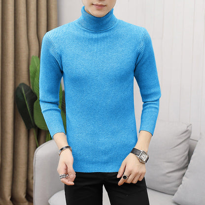Herren Rollkragenpullover Fein Rippstrick Elegent