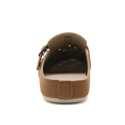 Damen Clogs Bequem Atmungsaktiv mit Riemen Schwarz