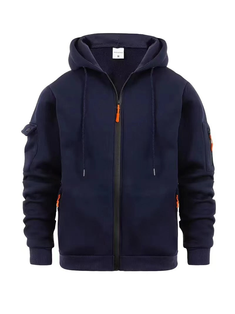 Herren Kapuzenjacke Funktionell Reißverschluss Taschen Sportlich