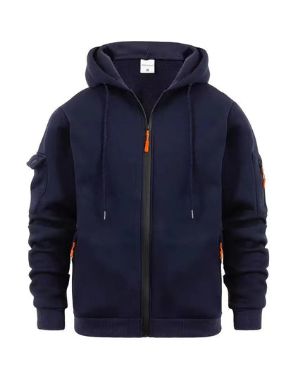 Herren Kapuzenjacke Funktionell Reißverschluss Taschen Sportlich