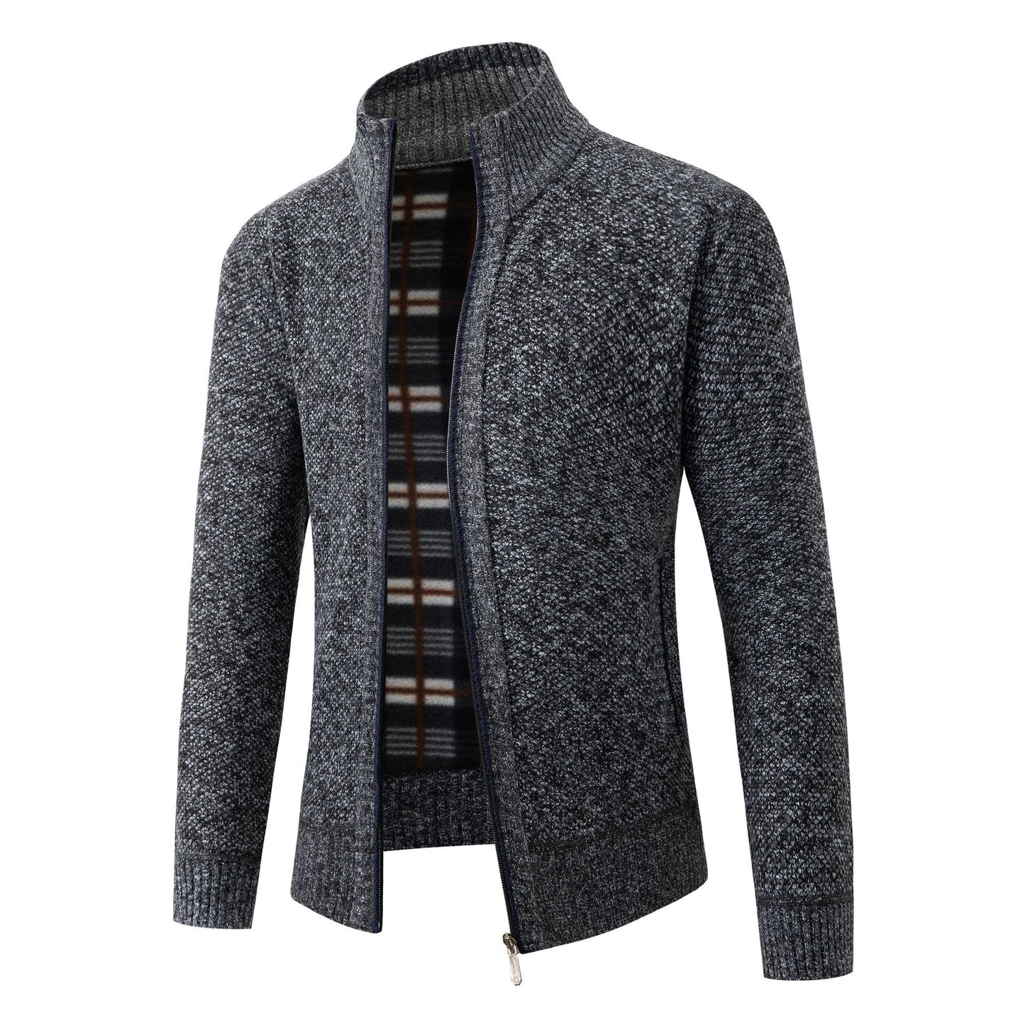 Herren Strickjacke Modern Stehkragen Elegante Optik