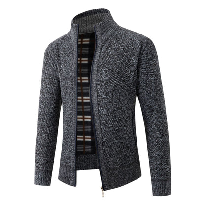 Herren Strickjacke Modern Stehkragen Elegante Optik