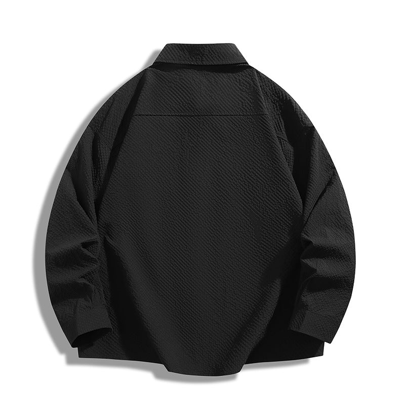 Herren Hemdjacke Lässig Urban mit Struktur Optik