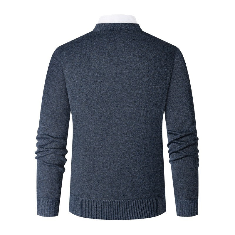 Herren Strickjacke V-Ausschnitt Klassisch Karomuster Modern