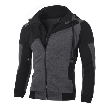 Herren Jacke Sportlich Kapuze Patchwork Design